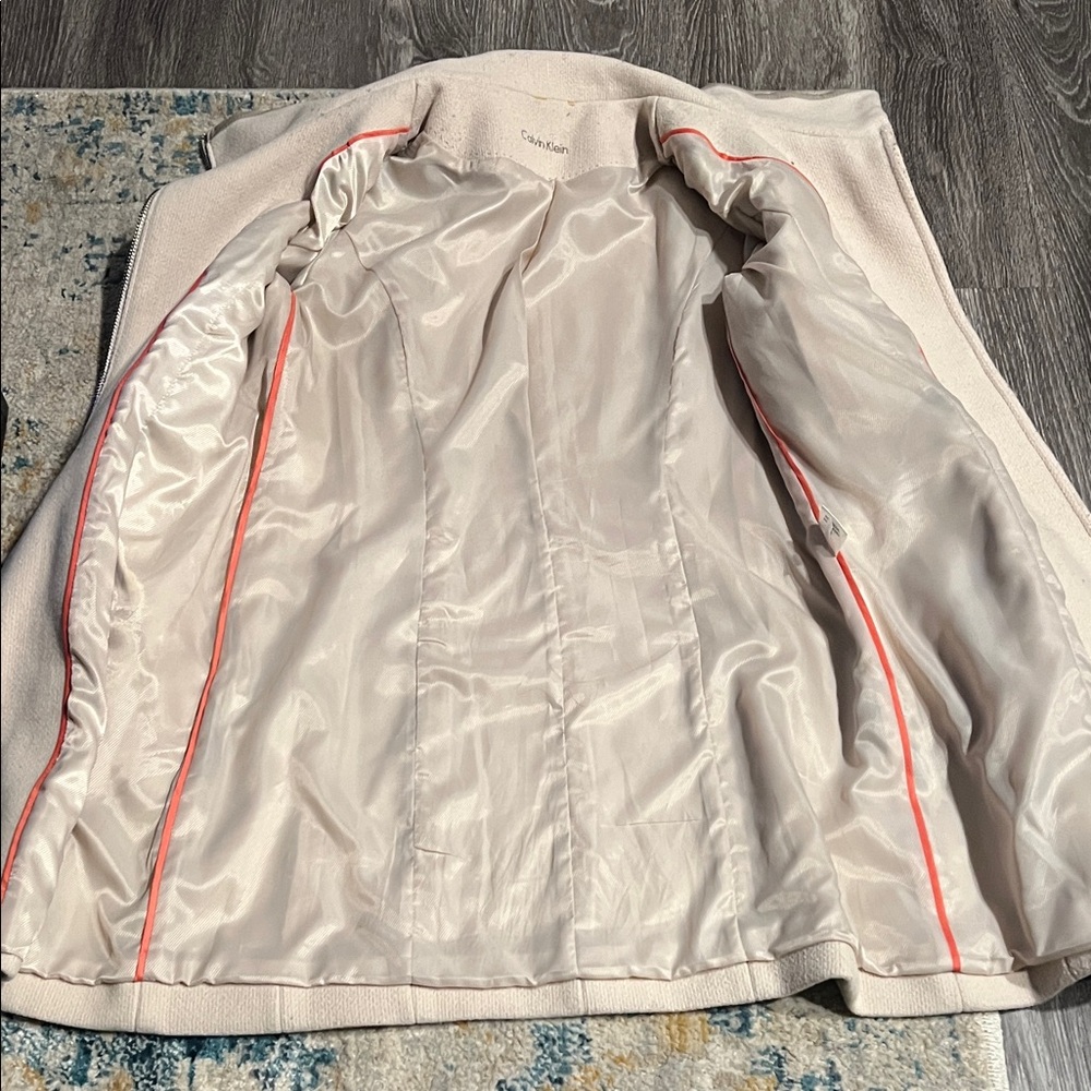 Calvin Klein Cream Trench Coat - Picture 3 of 4